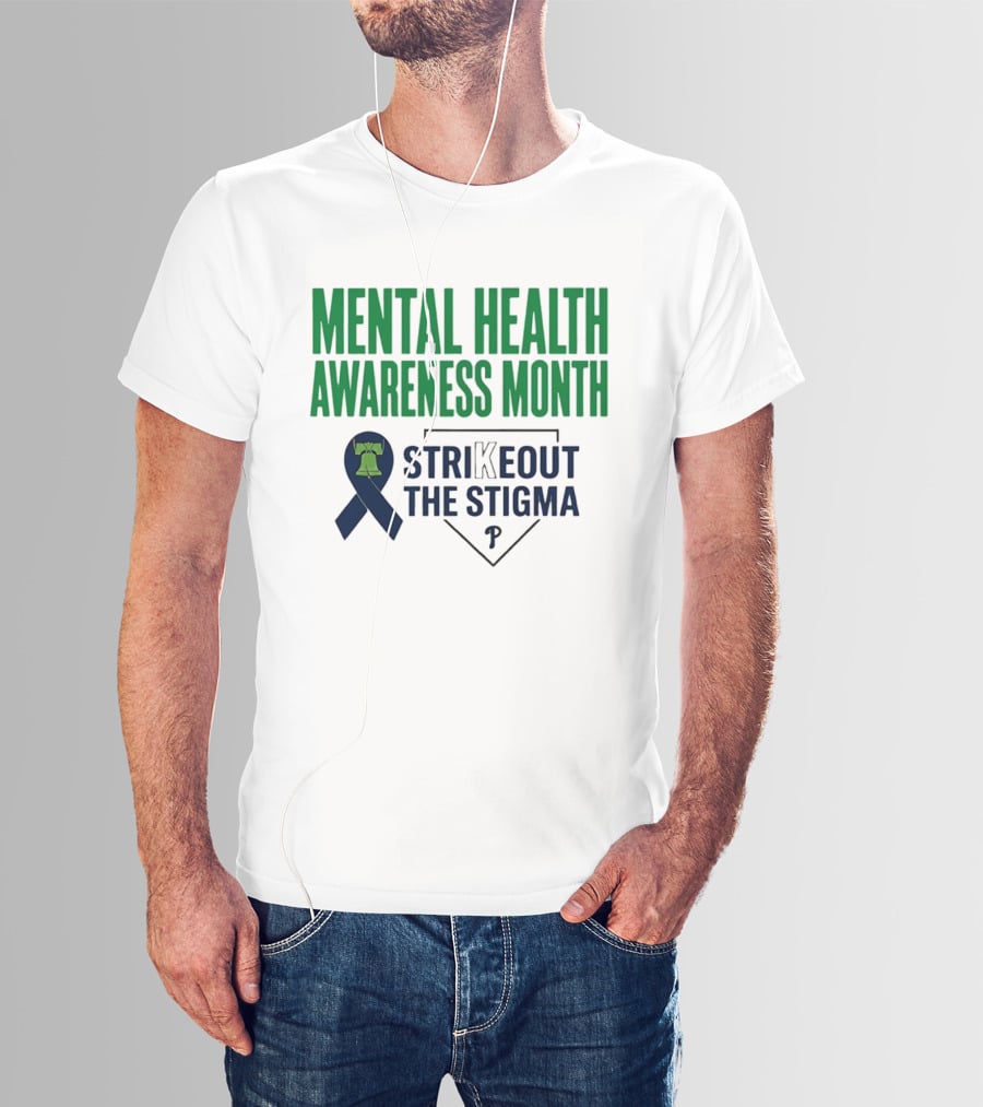 Philadelphia Phillies Mental Health Awareness Month Strikeout The Stigma T-Shirt