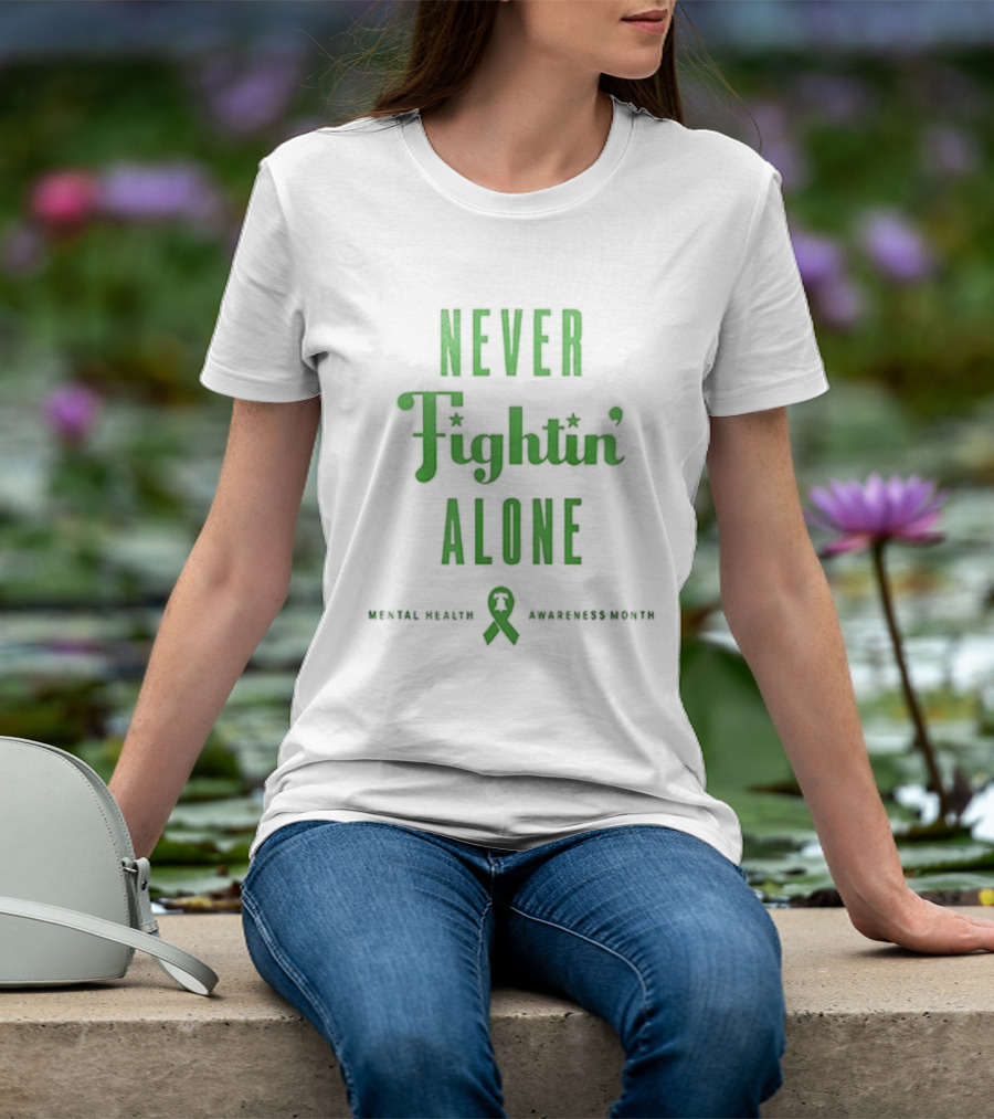 Philadelphia Phillies Never Fightin' Alone Mental Health Awareness Strikeout Stigma T-Shirt