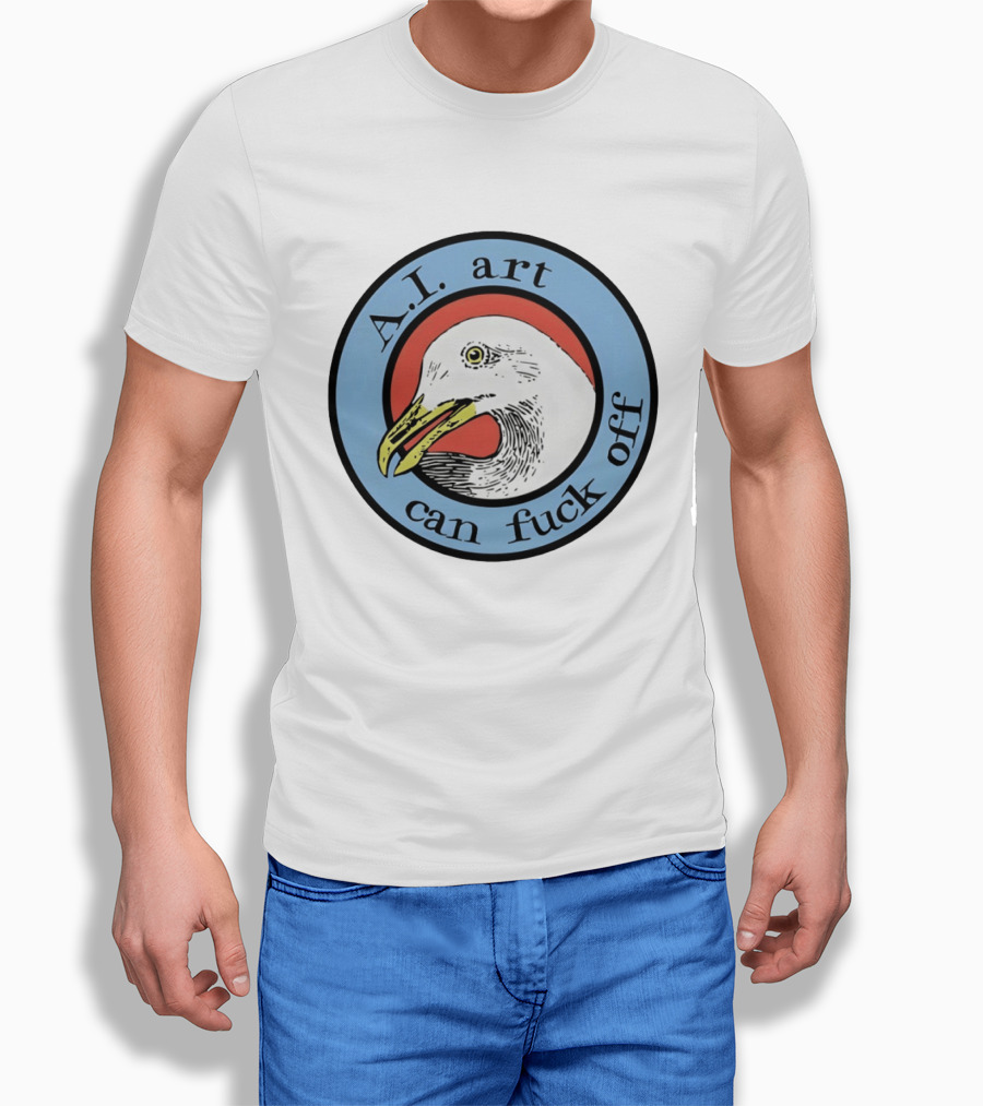 Effin' Birds A.I. Art Can Fuck Off Bird T-Shirt