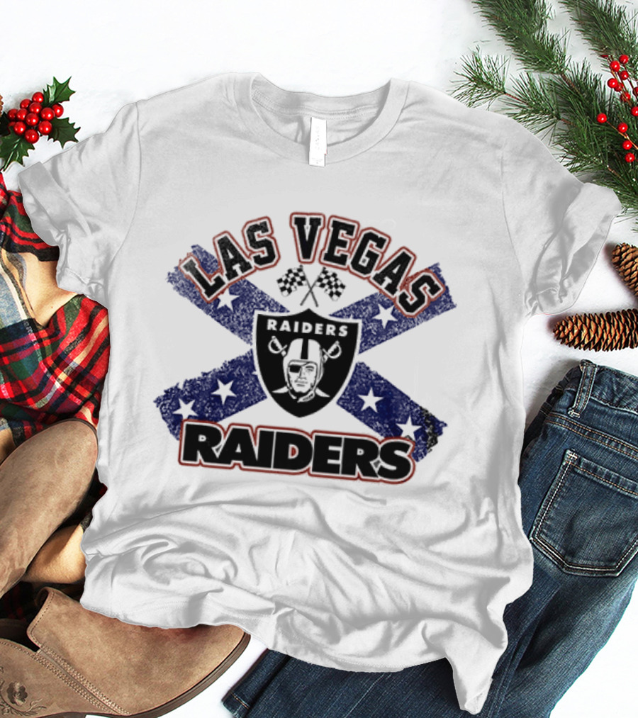 Las Vegas Raiders Confederate Flag Crossover With Dukes Of Hazzard T-Shirt