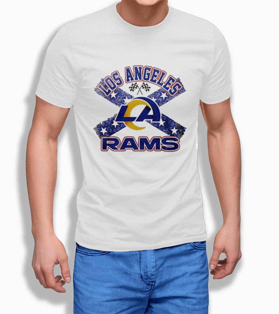 Los Angeles Rams LA Dukes Of Hazzard Crossed Flags T-Shirt