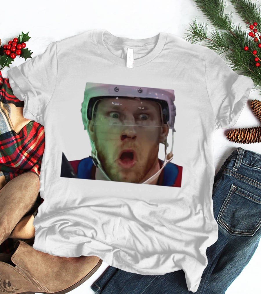 Nathan MacKinnon What The Puck Reaction Hockey T-Shirt