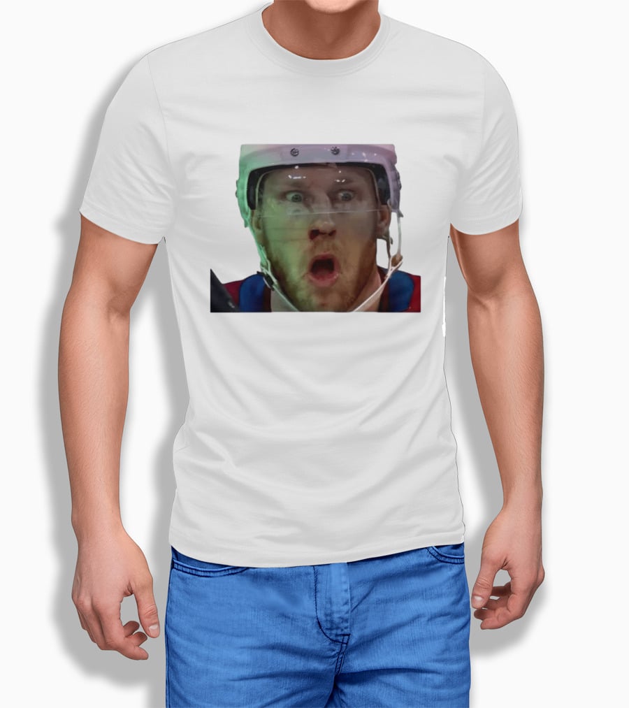 Nathan MacKinnon What The Puck Reaction Hockey T-Shirt
