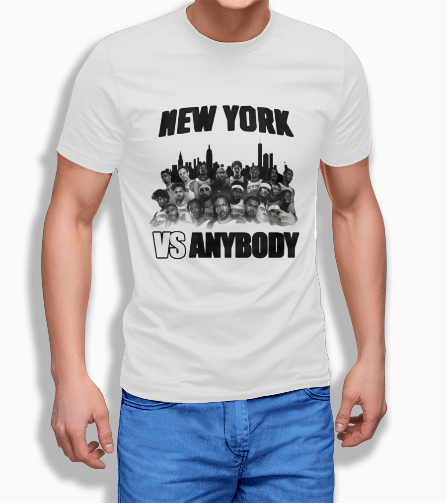 New York Knicks 2026 City Skyline Vs Anybody Basketball T-Shirt