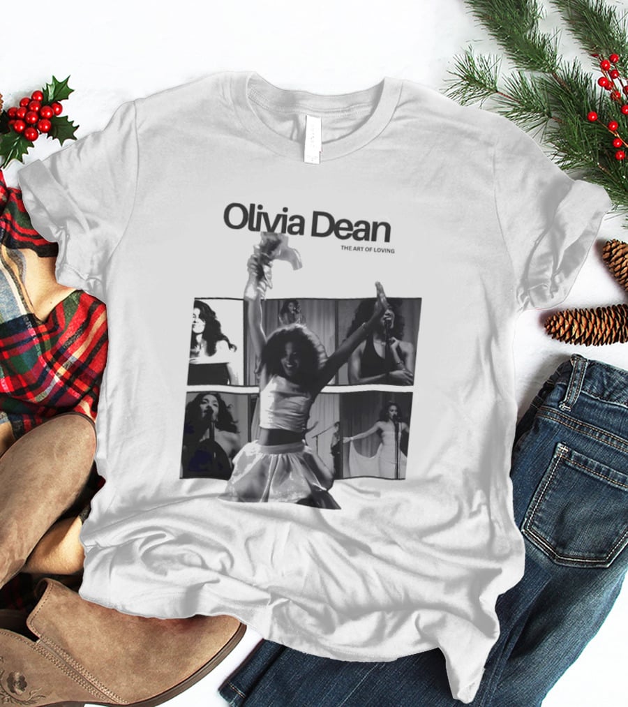 Olivia Dean Concert Performance Collage Black And White Photography T-Shirt
