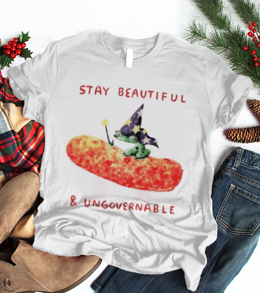 Stay Beautiful Ungovernable Wizard Frog Cheese Magic T-Shirt