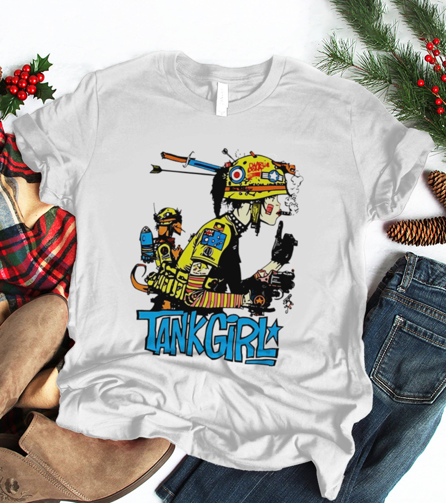 Tank Girl Vol 2 Comic Graphic With Booga And Classic Helmet T-Shirt