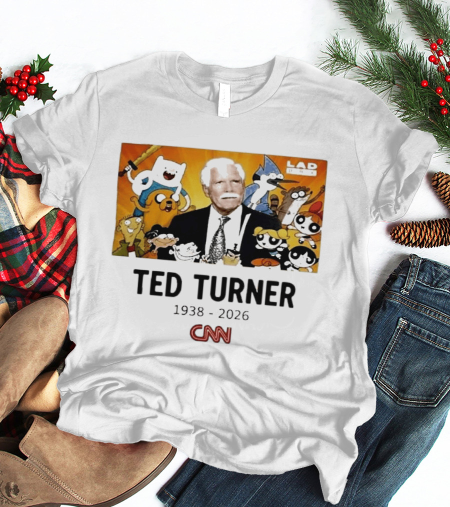 Ted Turner 1938 2026 Cartoon Network Characters CNN Meme T-Shirt