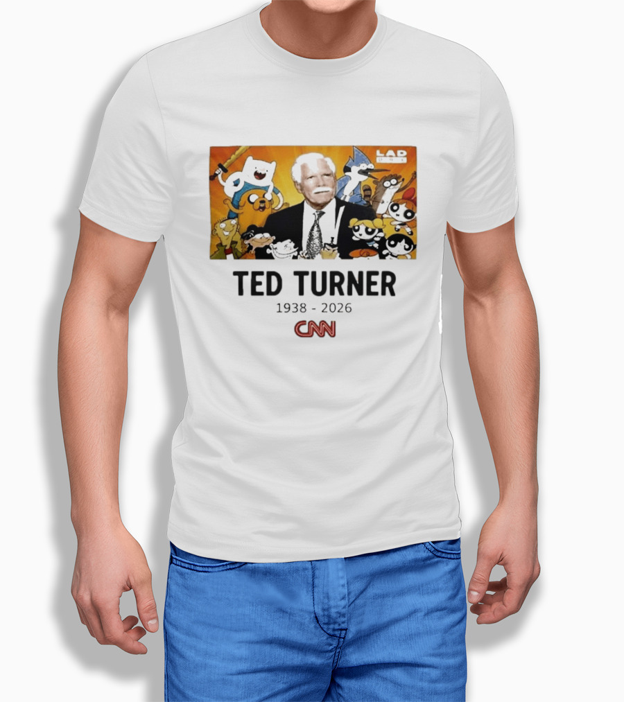 Ted Turner 1938 2026 Cartoon Network Characters CNN Meme T-Shirt