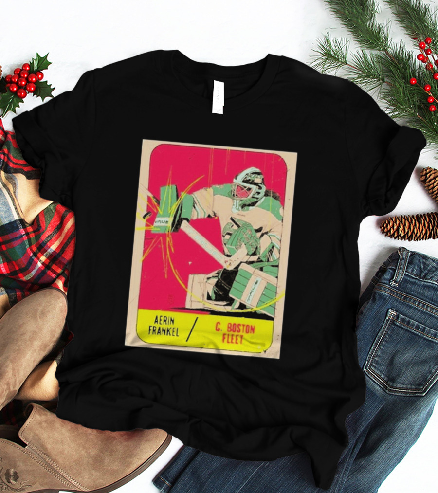 Aerin Frankel C. Boston Fleet Goalie Vintage Style Hockey Card T-Shirt