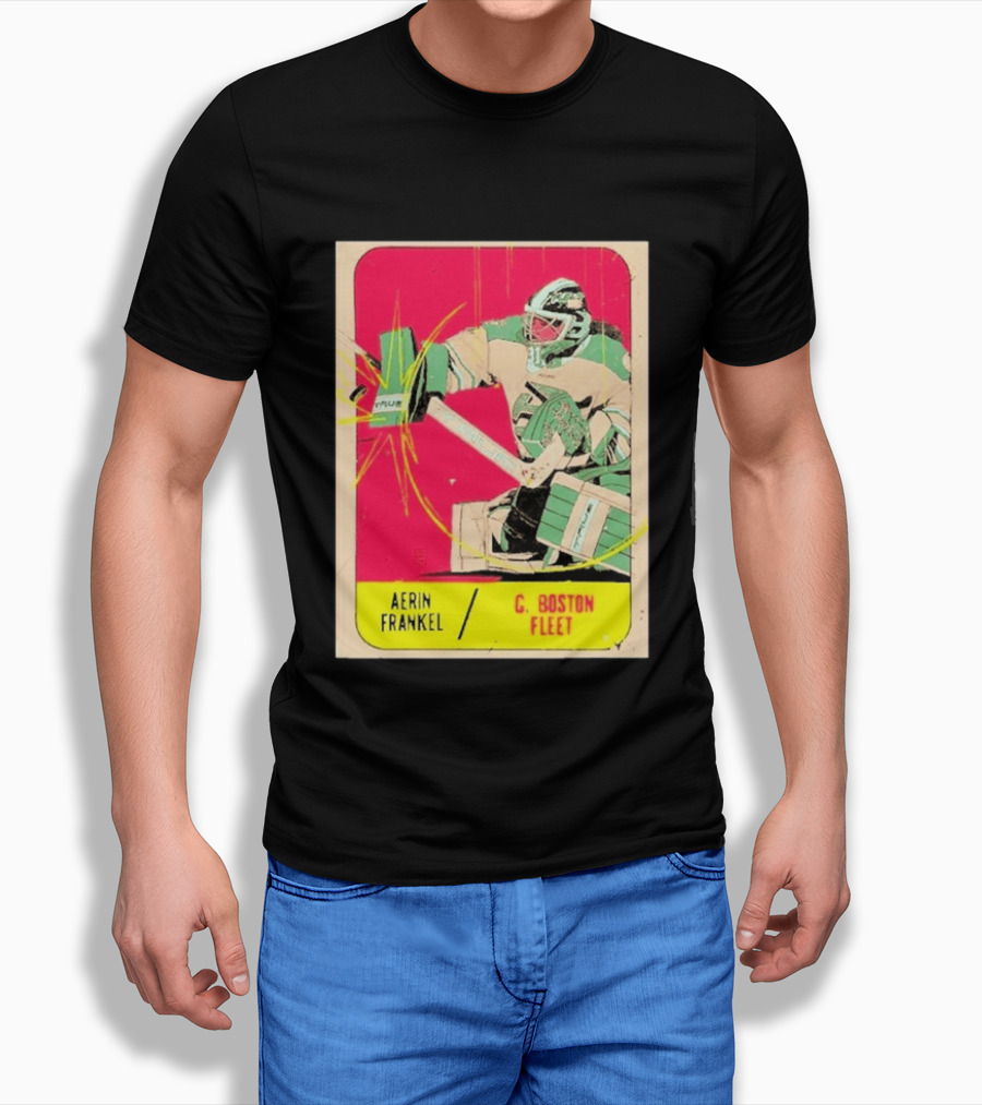 Aerin Frankel C. Boston Fleet Goalie Vintage Style Hockey Card T-Shirt