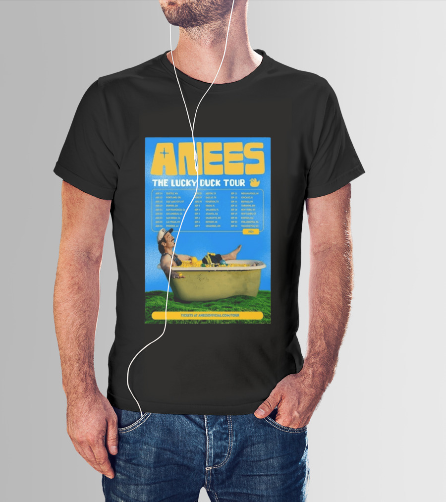 Anees The Lucky Duck Tour 2026 Dates Tickets Bath Tub T-Shirt