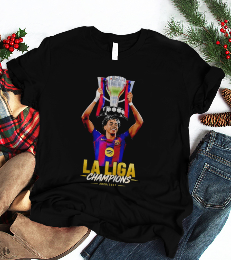Barcelona La Liga Champions 2025 26 Mes Que Un Club T-Shirt