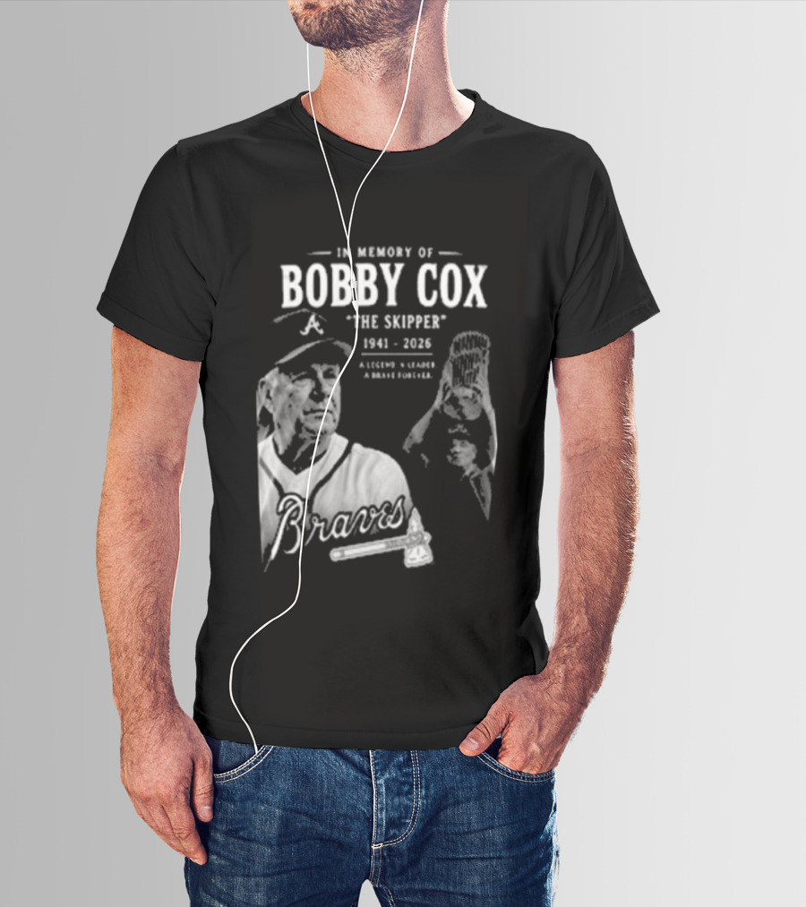 In Memory Of Bobby Cox The Skipper 1941 2026 Braves Legend Baseball Manager T-Shirt