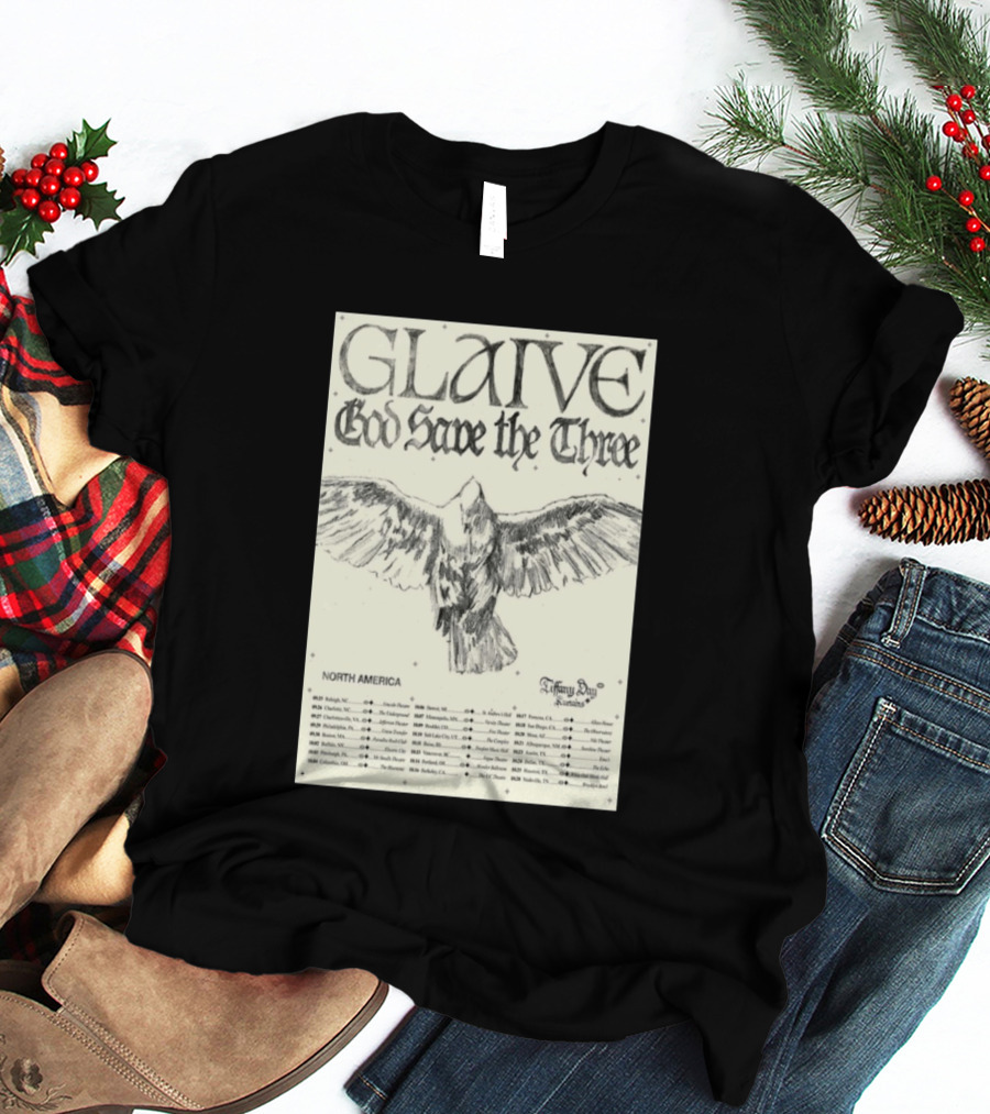 Glaive God Save The Three North America Tour 2026 Tiffany Day T-Shirt