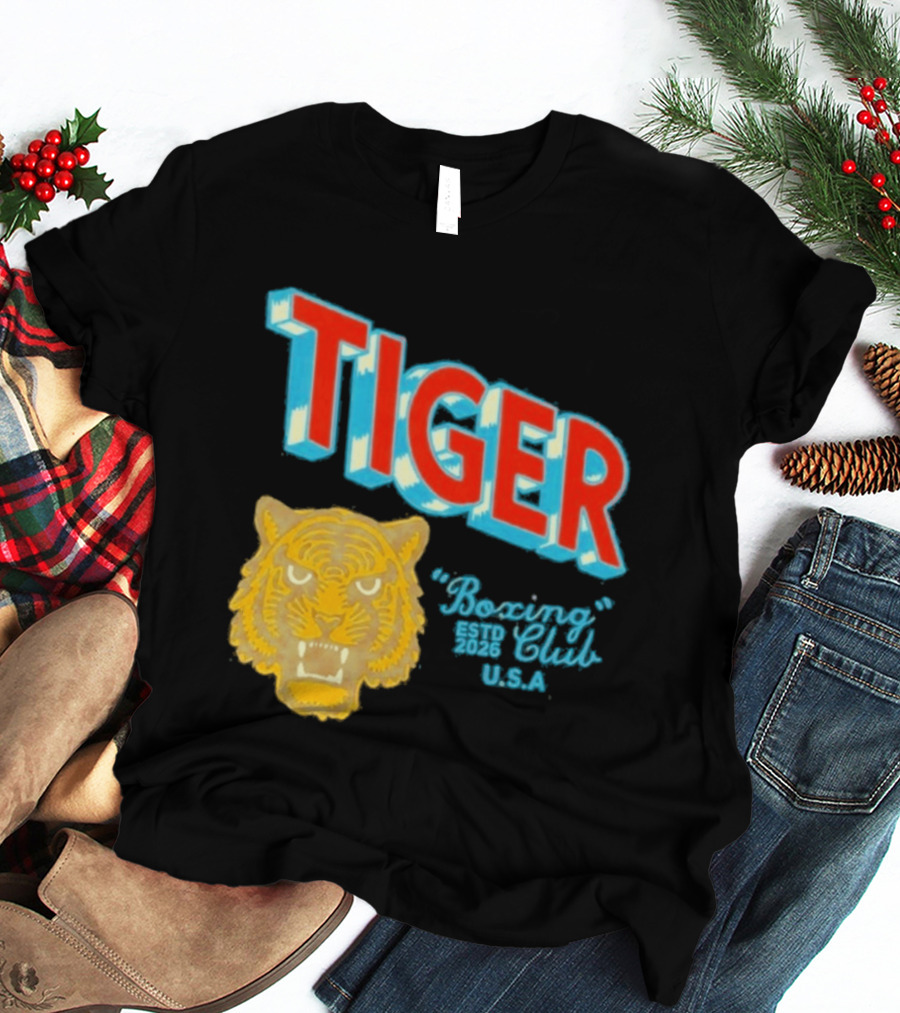 Tiger Boxing Club Estd 2026 USA Tiger Head Logo Sports Team T-Shirt