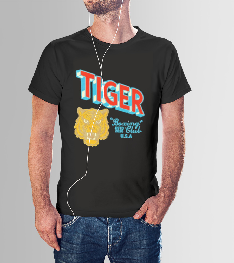 Tiger Boxing Club Estd 2026 USA Tiger Head Logo Sports Team T-Shirt