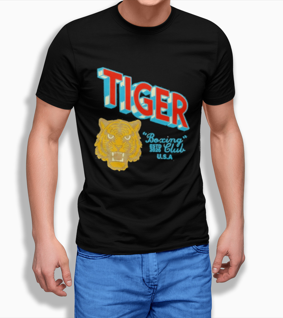 Tiger Boxing Club Estd 2026 USA Tiger Head Logo Sports Team T-Shirt