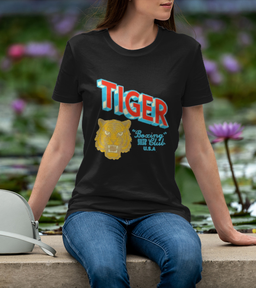 Tiger Boxing Club Estd 2026 USA Tiger Head Logo Sports Team T-Shirt