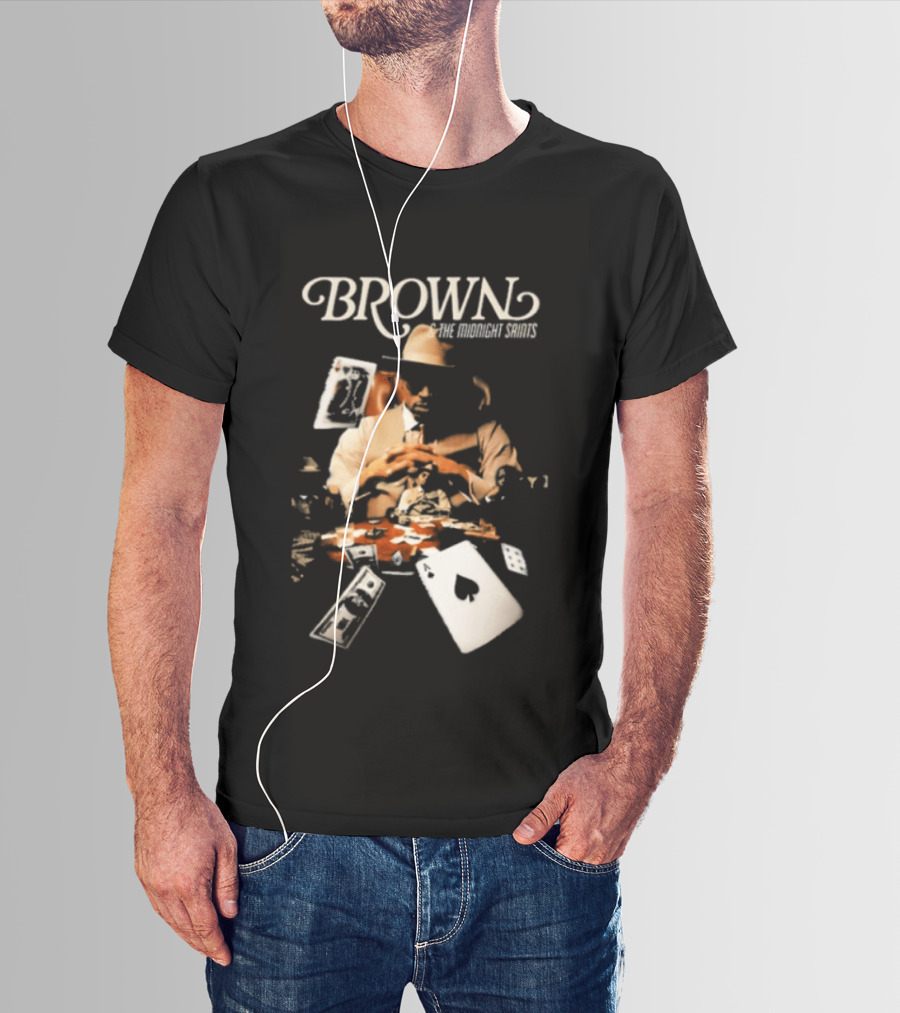 BROWN The Midnight Saints Playing Cards And Chips Explosion T-Shirt