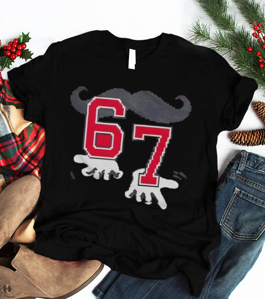 Cincinnati Reds 67 Beard Meme Moustache Hands T-Shirt