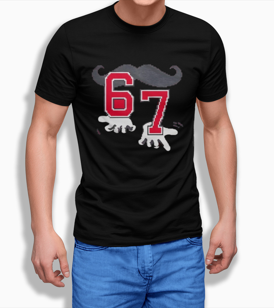 Cincinnati Reds 67 Beard Meme Moustache Hands T-Shirt