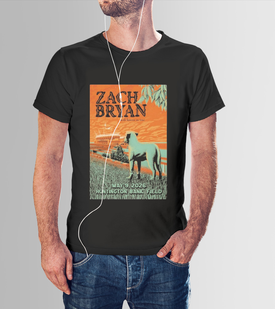 Zach Bryan Huntington Bank Field May 9 2026 With Heaven On Tour T-Shirt