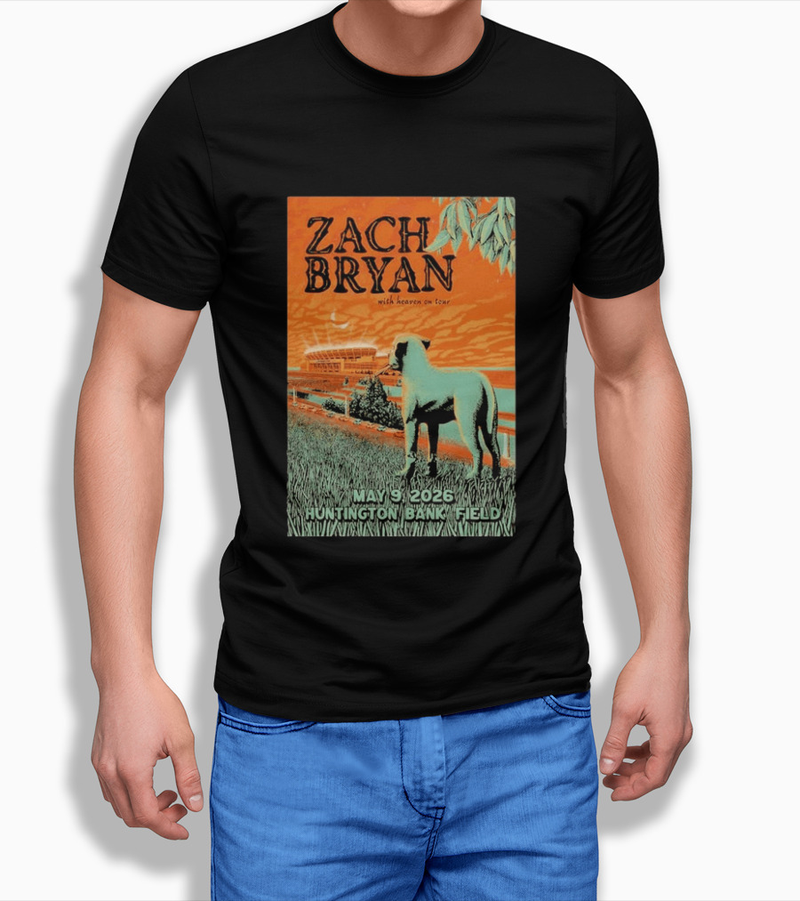 Zach Bryan Huntington Bank Field May 9 2026 With Heaven On Tour T-Shirt
