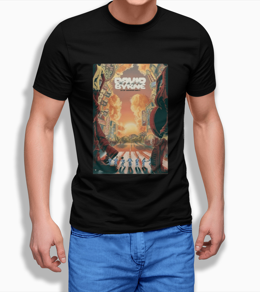 David Byrne Who Is The Sky North American Tour 2026 Vintage Retro Cityscape T-Shirt