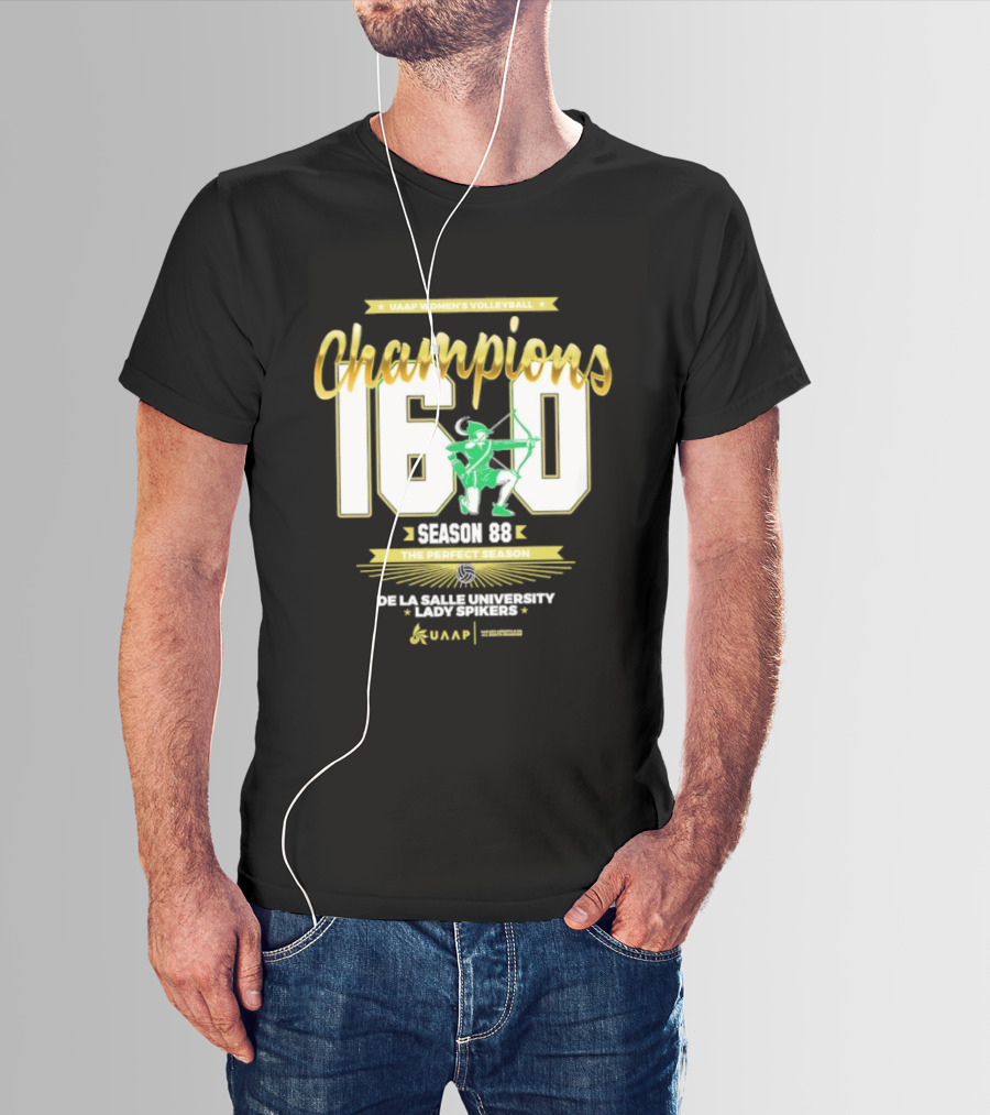 UAAP Women's Volleyball Champions 16 0 Season 88 Perfect De La Salle Lady Spikers T-Shirt