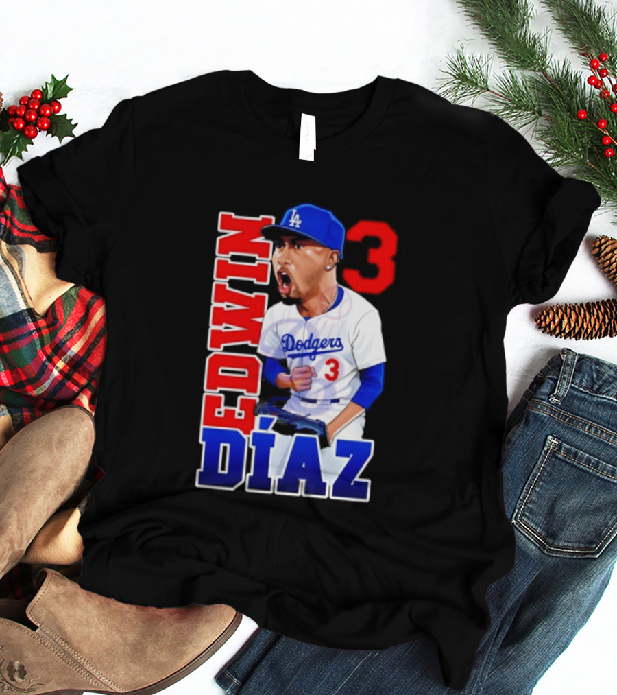 Los Angeles Dodgers Edwin Díaz Number 3 MLB Baseball 2026 T-Shirt