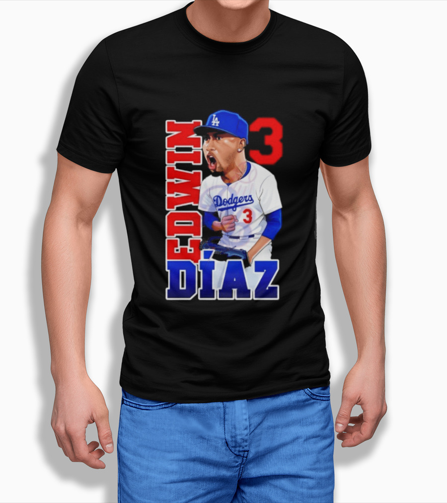 Los Angeles Dodgers Edwin Díaz Number 3 MLB Baseball 2026 T-Shirt