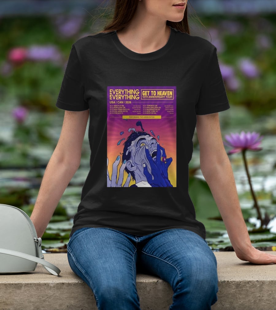 Everything Everything Get To Heaven 10th Anniversary Tour 2026 USA Canada Dates T-Shirt