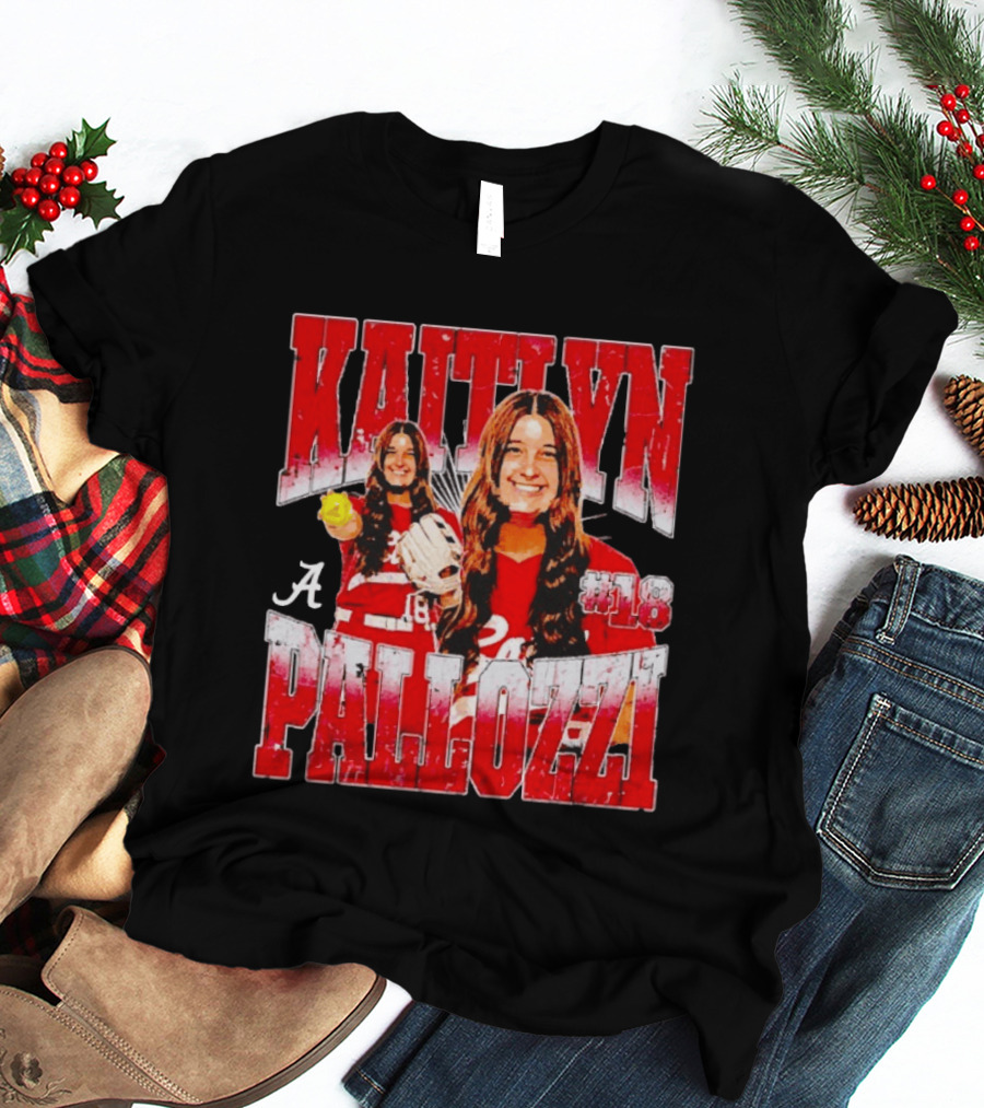 Kaitlyn Pallozzi Alabama Crimson Tide Softball Player #18 Collage T-Shirt