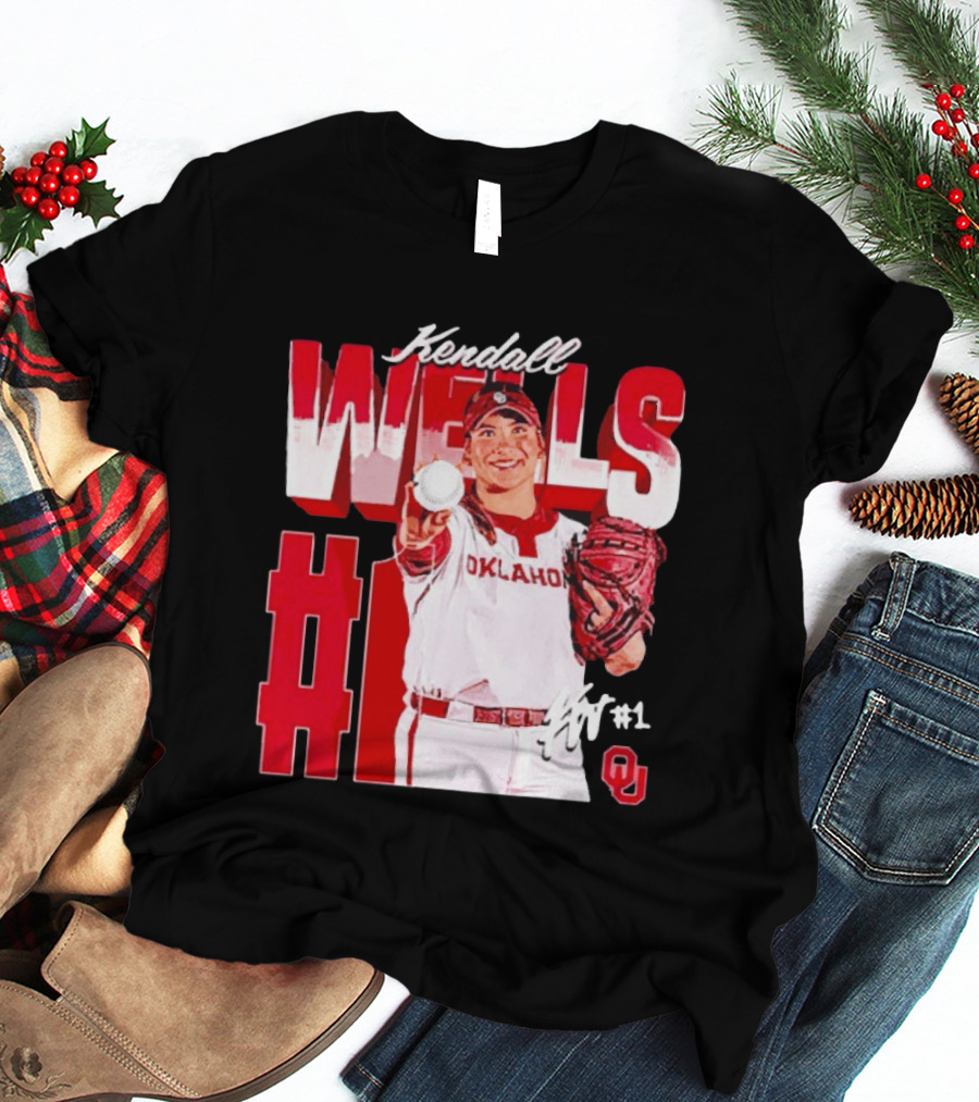 Kendall Wells Oklahoma Sooners Softball Player #1 T-Shirt