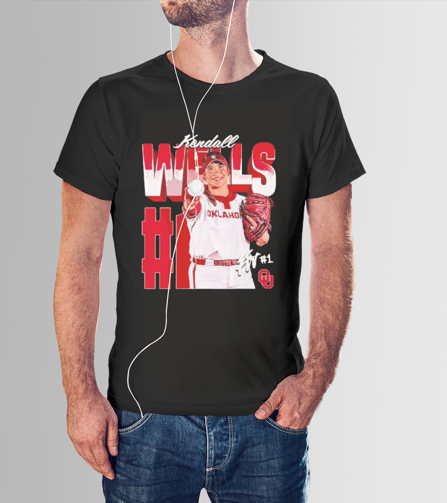 Kendall Wells Oklahoma Sooners Softball Player #1 T-Shirt