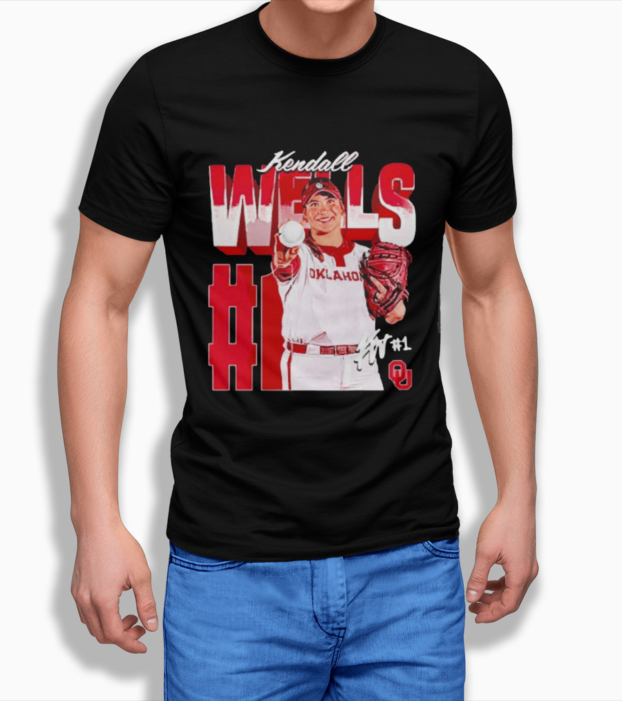Kendall Wells Oklahoma Sooners Softball Player #1 T-Shirt