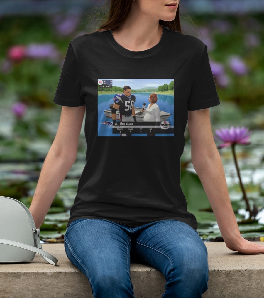 EA Madden 2002 Mike Vrabel Interview Football Patriots Video Game Scene T-Shirt