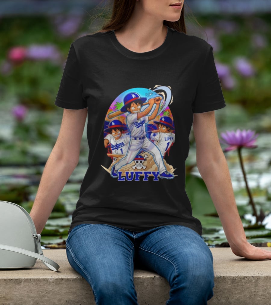 Monkey D. Luffy Dodgers Baseball 2026 Anime T-Shirt