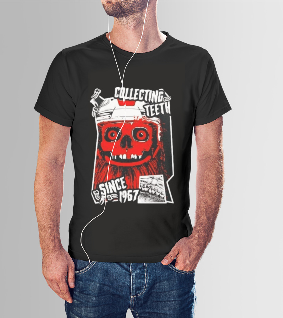 Philadelphia Flyers Gritty Collecting Teeth Since 1967 Monster Face Helmet T-Shirt