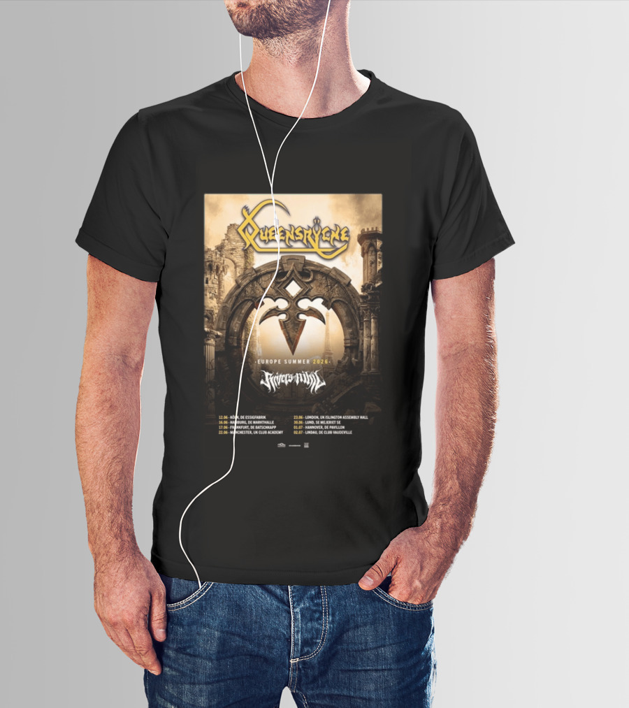 Queensryche Europe Summer 2026 Tour Dates Band T-Shirt
