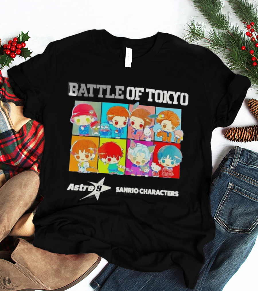 Battle Of Tokyo Astro 9 Sanrio Characters Cute Colorful Anime Collaboration T-Shirt