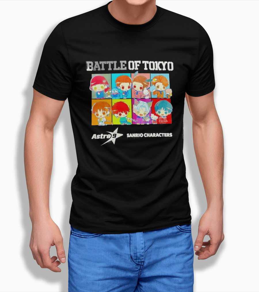 Battle Of Tokyo Astro 9 Sanrio Characters Cute Colorful Anime Collaboration T-Shirt