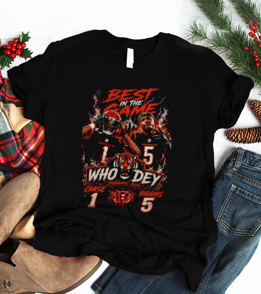 Best In The Game Who Dey 1 5 Cincinnati Bengals Tiger T-Shirt