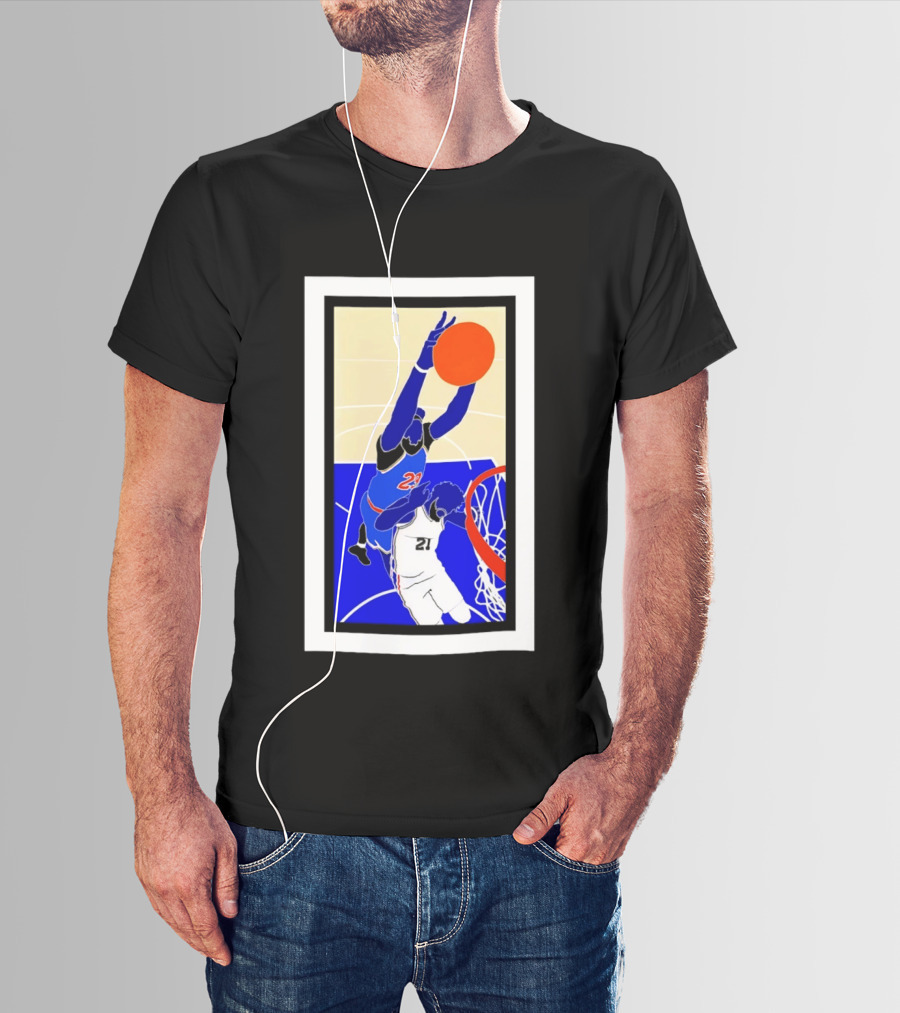 Mitchell Robinson Slam Dunk Over Joel Embiid New York Knicks T-Shirt