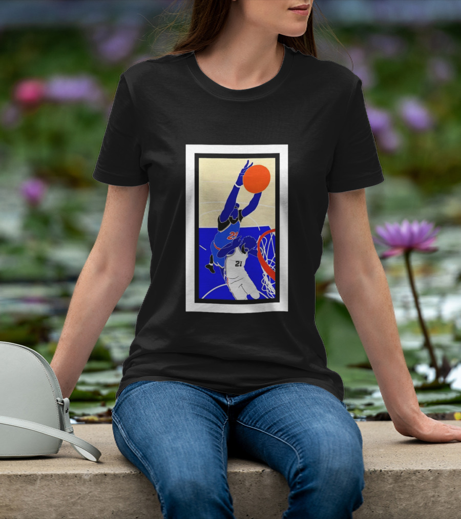 Mitchell Robinson Slam Dunk Over Joel Embiid New York Knicks T-Shirt