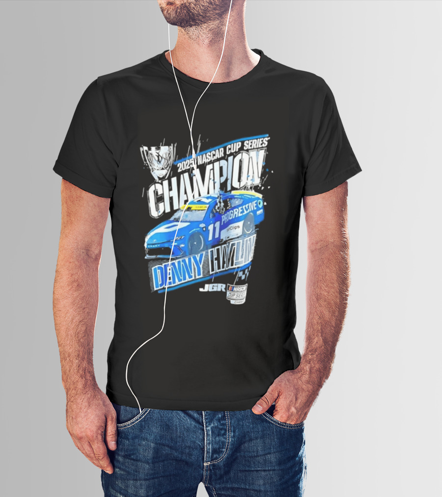 Denny Hamlin 2025 NASCAR Cup Series Champion Progressive Car 11 Joe Gibbs Racing T-Shirt