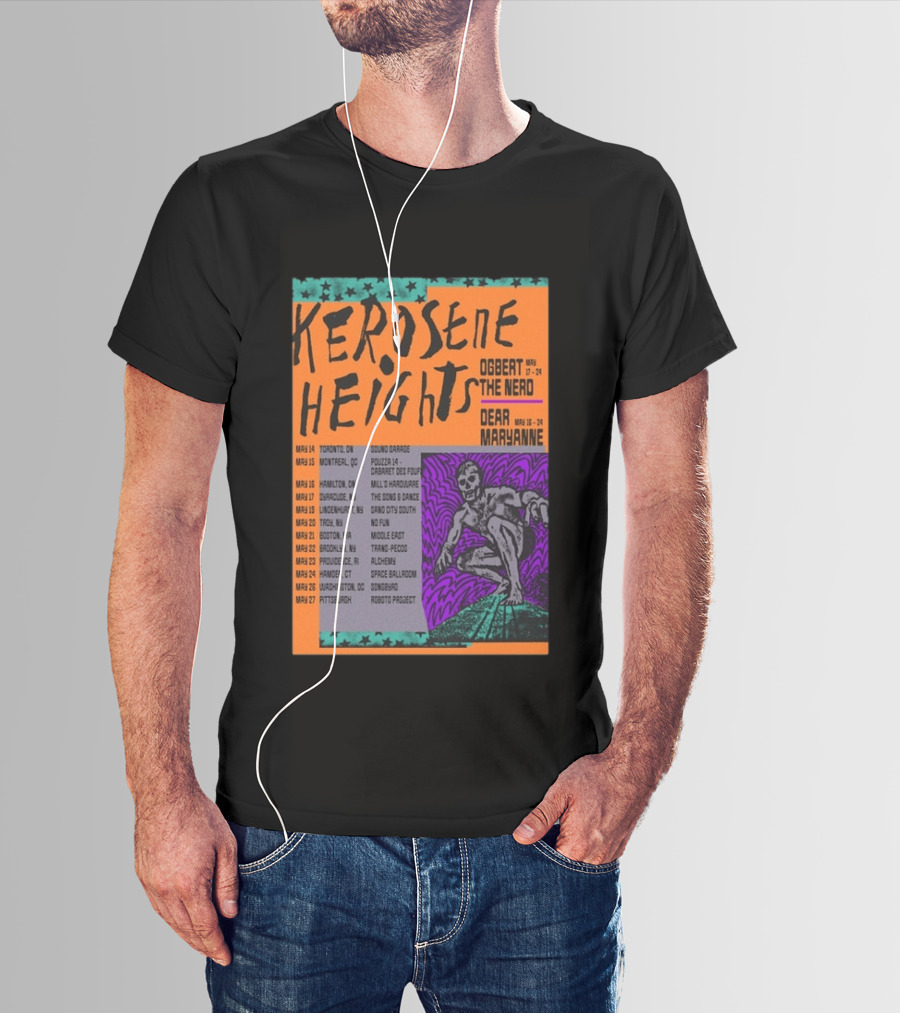 Kerosene Heights Tour 2026 Ogbert The Nerd Dear Maryanne Concert Dates And Locations T-Shirt