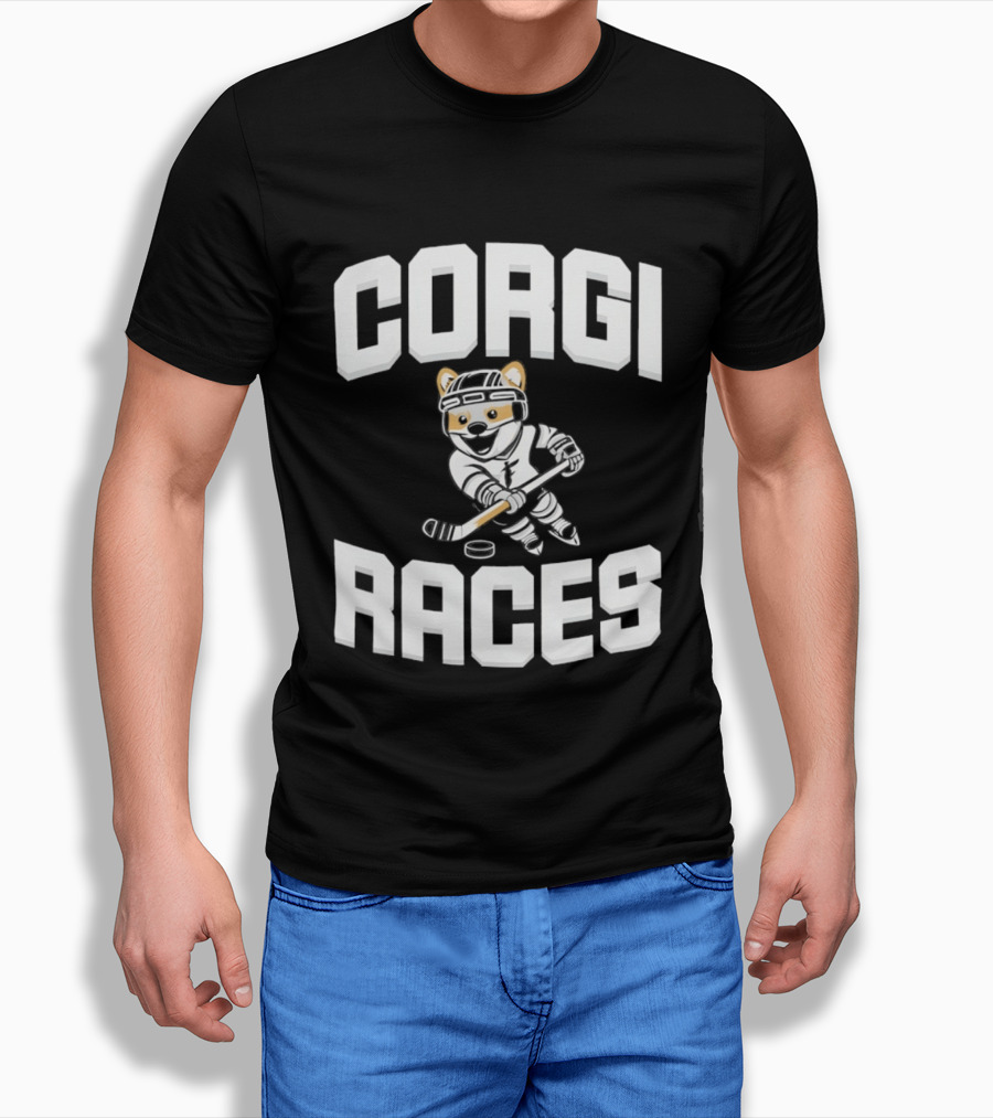 Fargo Force 2026 Corgi Ice Hockey Races T-Shirt