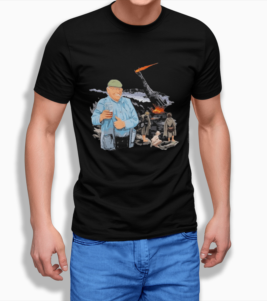 Fred Dibnah Thumbs Up At Mount Doom By Jim'll Paint It T-Shirt